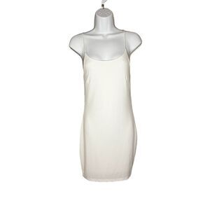 Fashion Nova White Spaghetti Strap Bodycon Mini Dress - Size S